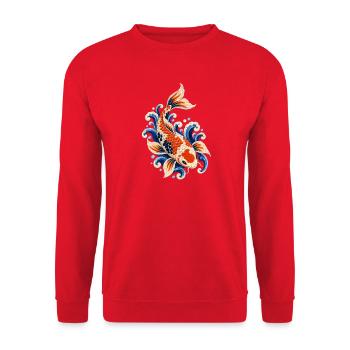 Koi-fische Japanische Koi-fische Koi-karpfen - Unisex Pullover - Rot - Vorne - Alina (178cm) & Michal (187cm)