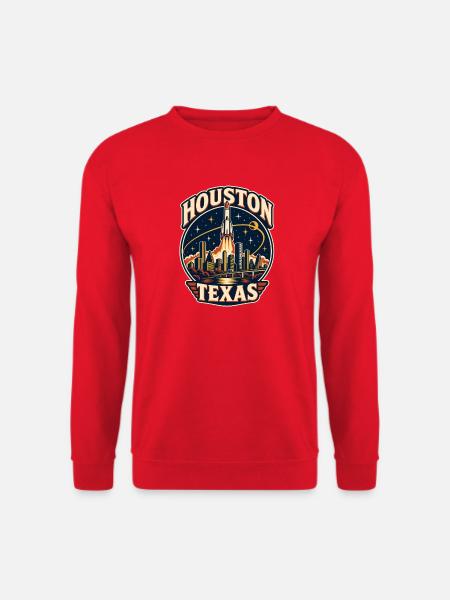 Texas Raketenkunst Houston Skyline - Unisex Pullover - Rot
