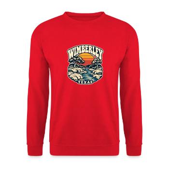 Texas Wimberley Sonnenuntergang Fluss - Unisex Pullover - Rot - Vorne - Alina (178cm) & Michal (187cm)