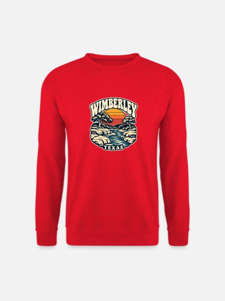 Texas Wimberley Sonnenuntergang Fluss - Unisex Pullover - Rot