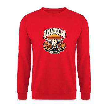 Amarillo Texas Sonnenuntergang - Unisex Pullover - Rot - Vorne - Alina (178cm) & Michal (187cm)