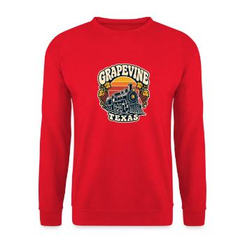 Grapevine Texas Zug Retro - Unisex Pullover - Rot - Vorne - Alina (178cm) & Michal (187cm)