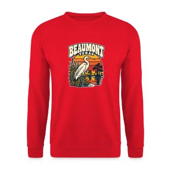 Texas Beaumont Sunset Heron - Unisex Pullover - Rot - Vorne - Alina (178cm) & Michal (187cm)