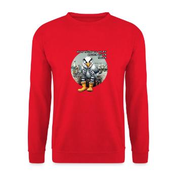 Böse Möwen - Leute schubsen - Unisex Pullover - Rot - Vorne - Alina (178cm) & Michal (187cm)
