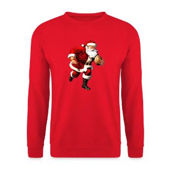 Weihnachtsmann Rugbyspieler - Unisex Pullover - Rot - Vorne - Alina (178cm) & Michal (187cm)