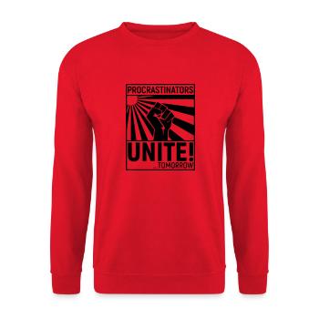 Procrastinators Black - Unisex Pullover - Rot - Vorne - Alina (178cm) & Michal (187cm)