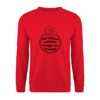 aufhoeren_weniger_zu_trinken - Unisex Pullover - Rot - Vorne - Alina (178cm) & Michal (187cm)
