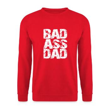 Badass Dad - Unisex Sweatshirt - red - Front - Alina (178cm) & Michal (187cm)