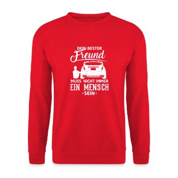 Auto - Impreza Bester Freund - Unisex Pullover - Rot - Vorne - Alina (178cm) & Michal (187cm)