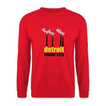 Detroit motor city techno rave gift saying - Unisex Sweatshirt - red - Front - Alina (178cm) & Michal (187cm)