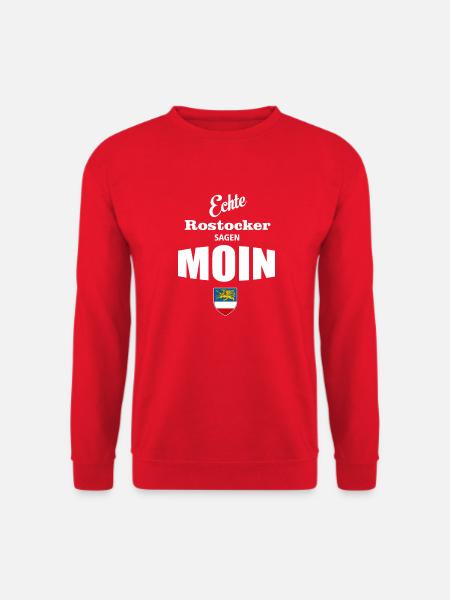 Rostock - Echte Rostocker sagen Moin - Unisex Pullover - Rot