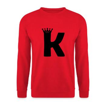 buchstabe K krone - Unisex Pullover - Rot - Vorne - Alina (178cm) & Michal (187cm)
