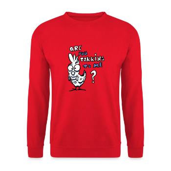Are you tokking to me - Unisex Sweatshirt - red - Front - Alina (178cm) & Michal (187cm)