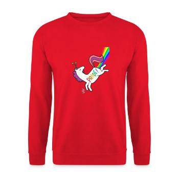 Pride unicorn - Unisex Sweatshirt - red - Front - Alina (178cm) & Michal (187cm)