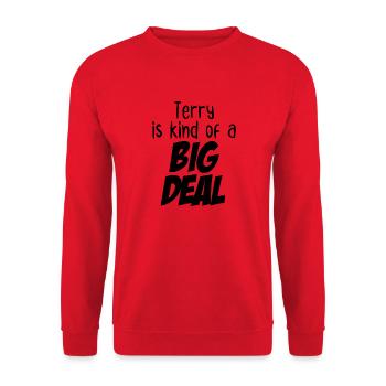Terry ist irgendwie eine große Sache - Unisex Pullover - Rot - Vorne - Alina (178cm) & Michal (187cm)