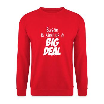 Susan ist eine große Sache - Unisex Pullover - Rot - Vorne - Alina (178cm) & Michal (187cm)