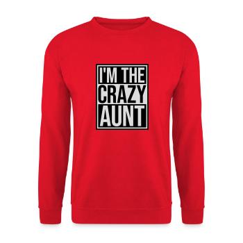 at The Crazy Aunt - Unisex Sweatshirt - red - Front - Alina (178cm) & Michal (187cm)