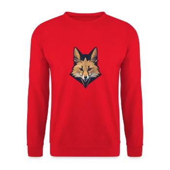 Einfacher Fuchskopf - Unisex Pullover - Rot - Vorne - Alina (178cm) & Michal (187cm)