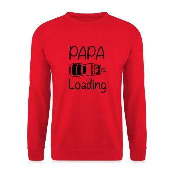 Papa lädt - Unisex Pullover - Rot - Vorne - Alina (178cm) & Michal (187cm)