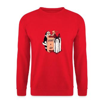 Santa plays paintball with wrap and go method - Unisex Sweatshirt - red - Front - Alina (178cm) & Michal (187cm)