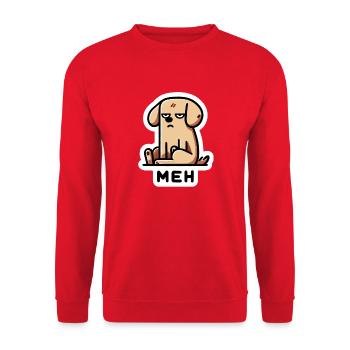 Mimikama MEH-Hund - Unisex Pullover - Rot - Vorne - Alina (178cm) & Michal (187cm)
