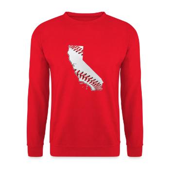 California (USA) | real baseball | Map - Unisex Sweatshirt - red - Front - Alina (178cm) & Michal (187cm)
