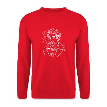 Mann - Vintage charme - Unisex Pullover - Rot - Vorne - Alina (178cm) & Michal (187cm)