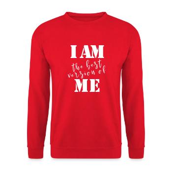 T-shirt de motivation « JE SUIS la meilleure version de MOI » - Sweat-shirt Unisexe - rouge - Devant - Alina (178cm) & Michal (187cm)