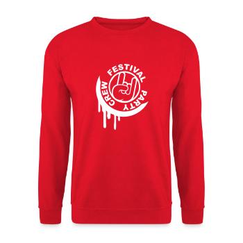 Festival Party Crew Rock Metal Team Round Stamp - Unisex Sweatshirt - red - Front - Alina (178cm) & Michal (187cm)