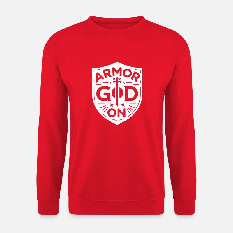 Rüstung Gottes auf - Unisex Pullover - Rot