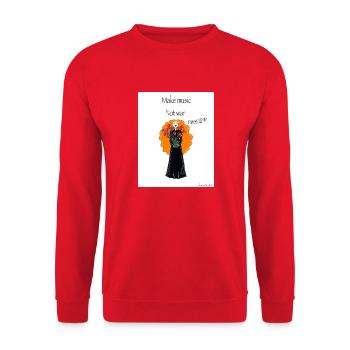 Make music not war - Unisex Sweatshirt - red - Front - Alina (178cm) & Michal (187cm)