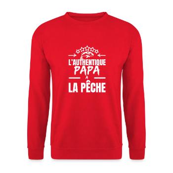 THE AUTHENTIC DAD - Unisex Sweatshirt - red - Front - Alina (178cm) & Michal (187cm)