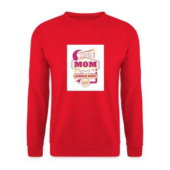 Supermom Mother s Day - Unisex Pullover - Rot - Vorne - Alina (178cm) & Michal (187cm)