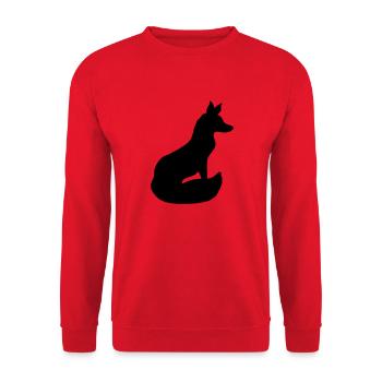 Fuchs Rotfuchs Wildes Tier Silhouette Umriss Cool - Unisex Pullover - Rot - Vorne - Alina (178cm) & Michal (187cm)