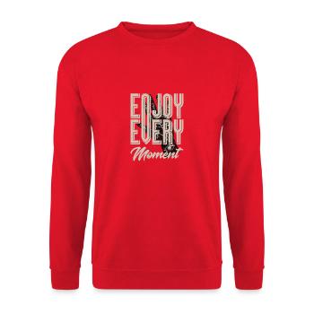 Enjoy Every Moment – Modern Mystic - Unisex Pullover - Rot - Vorne - Alina (178cm) & Michal (187cm)