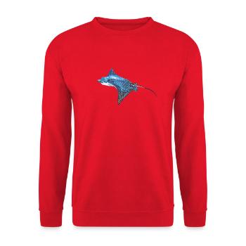 Rays, eagle rays, fish, sea creatures - Unisex Sweatshirt - red - Front - Alina (178cm) & Michal (187cm)