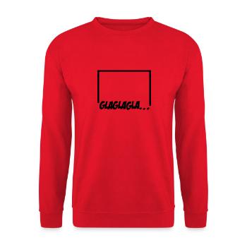 Glaglagla ! Motif noir - Sweat-shirt Unisexe - rouge - Devant - Alina (178cm) & Michal (187cm)