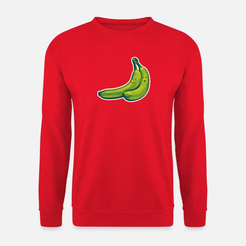 BANANE, BANANA LOVE UMARMUNG - Unisex Pullover - Rot