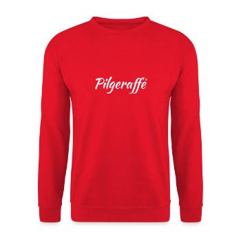 pilgeraffe weiß - Unisex Pullover - Rot - Vorne - Alina (178cm) & Michal (187cm)