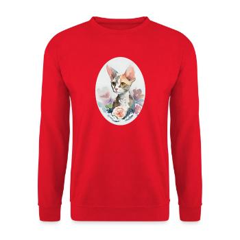 Devon Rex - Unisex Sweatshirt - red - Front - Alina (178cm) & Michal (187cm)
