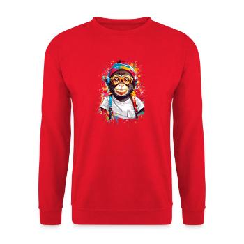 Cool monkey - Unisex Sweatshirt - red - Front - Alina (178cm) & Michal (187cm)