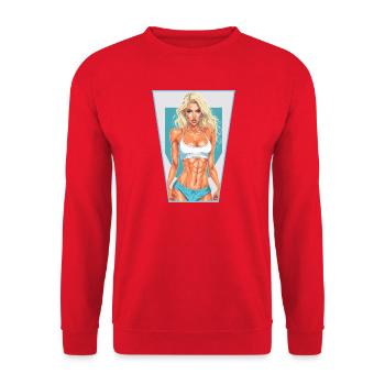 Fitness Girl - Sweat-shirt Unisexe - rouge - Devant - Alina (178cm) & Michal (187cm)