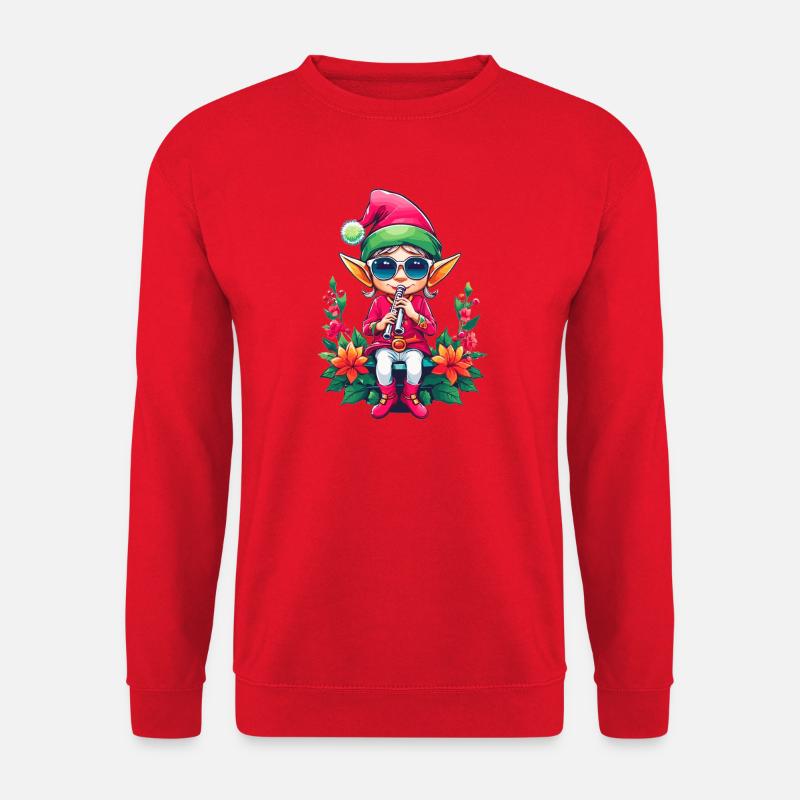 Weihnachts Elfe mit Flöte - Unisex Pullover - Rot