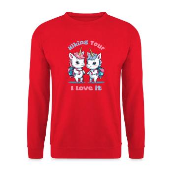 Licornes vagabondes mignonnes - Sweat-shirt Unisexe - rouge - Devant - Alina (178cm) & Michal (187cm)