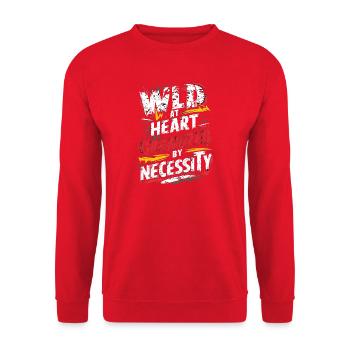 Organisation und Emotionen im Graffiti-Stil - Unisex Pullover - Rot - Vorne - Alina (178cm) & Michal (187cm)