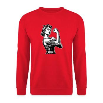 Femme Cool Fort Rockabilly Style Cadeau Graphique - Sweat-shirt Unisexe - rouge - Devant - Alina (178cm) & Michal (187cm)