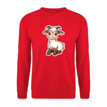 Ziege - Unisex Pullover - Rot - Vorne - Alina (178cm) & Michal (187cm)