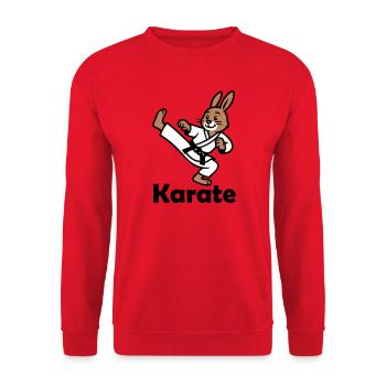 Karate Hase - Unisex Pullover - Rot - Vorne - Alina (178cm) & Michal (187cm)