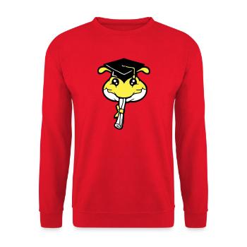 Caterpillar High School Graduation Passed College Worm - Unisex Sweatshirt - red - Front - Alina (178cm) & Michal (187cm)