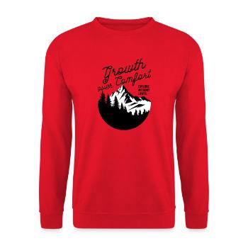 Silhouette minimale de paysage de montagne - Sweat-shirt Unisexe - rouge - Devant - Alina (178cm) & Michal (187cm)